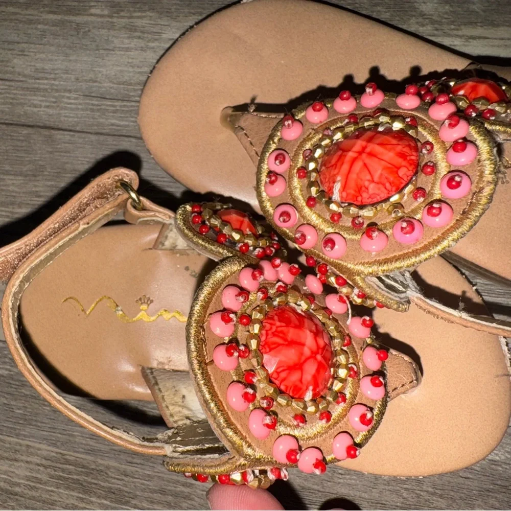 (🆓)*FREE ADD TO BUNDLE* Nina Kids Sandals with Pink and Gold Accents
